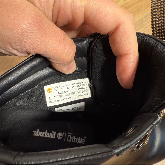 Timberland Women’s Allington 5” Hiker Heel Boot Black Leather A26AW Size 9 - Picture 10 of 10